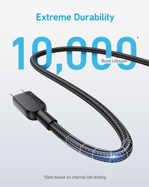 Фото - Кабель синхронизации данных Anker 310 USB-C to USB-C - 0.9m 240W Nylon Black