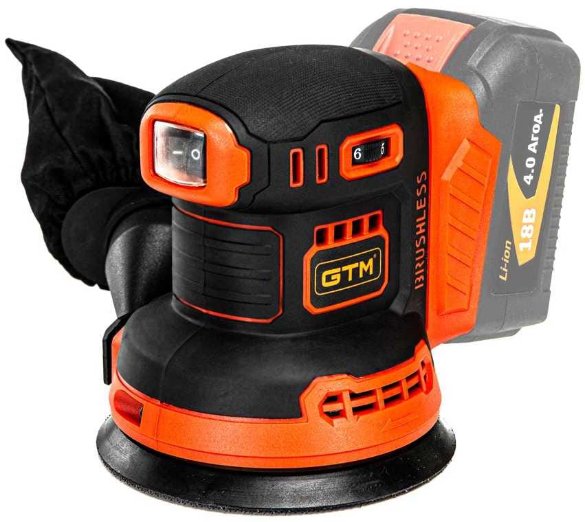 Эксцентриковая шлифовальная машина GTM OSC18/125BL_BARE TOOL без АКБ и ЗУ