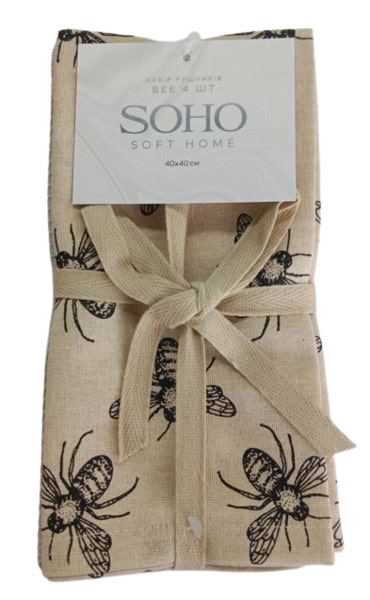 Набір рушників SOHO 40х40 см Bee 4 шт. (BS 87400E)