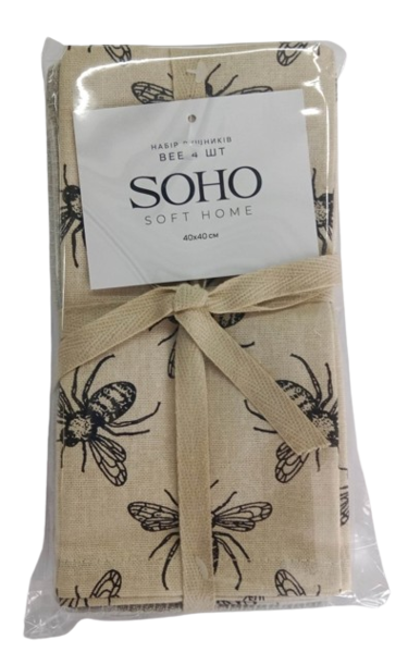 Фото - Набор полотенец SOHO 40х40 см Bee 4 шт. (BS 87400E)