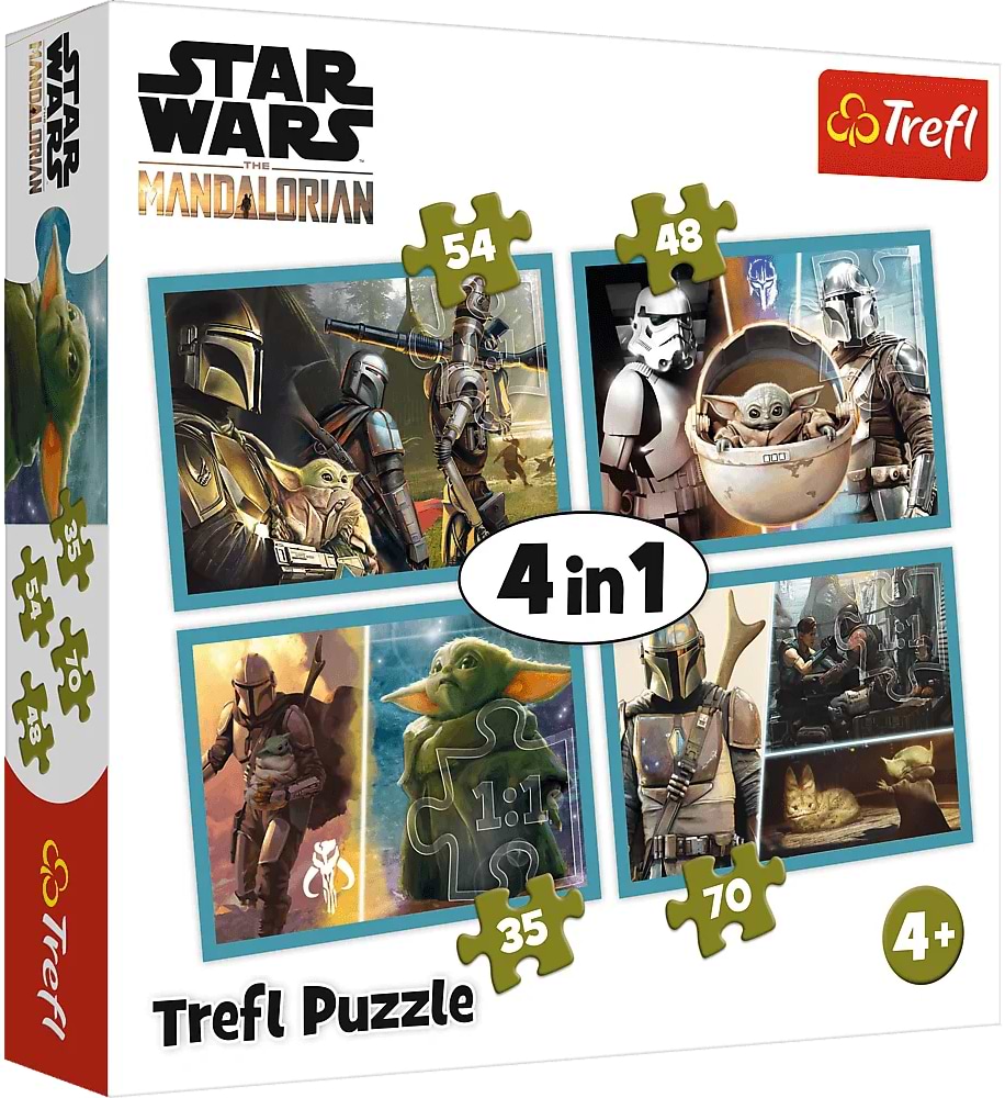 Пазли (3-4 роки) Trefl 4в1 Star Wars Мандалорець (5900511343977)
