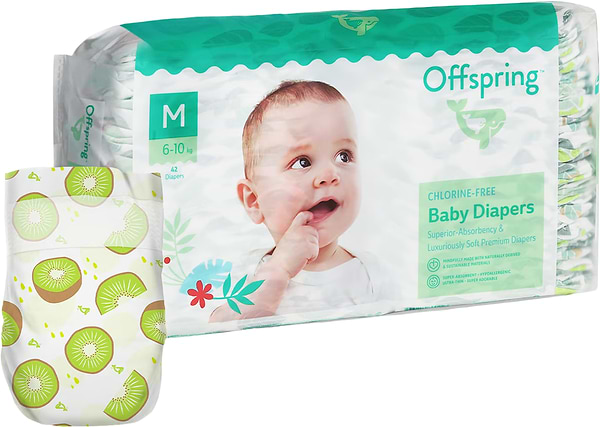 Фото - Одноразові підгузки Offspring розмір M 6-10 кг 42 шт. Ківі (DP-OI-FAT-M42P-HKW)