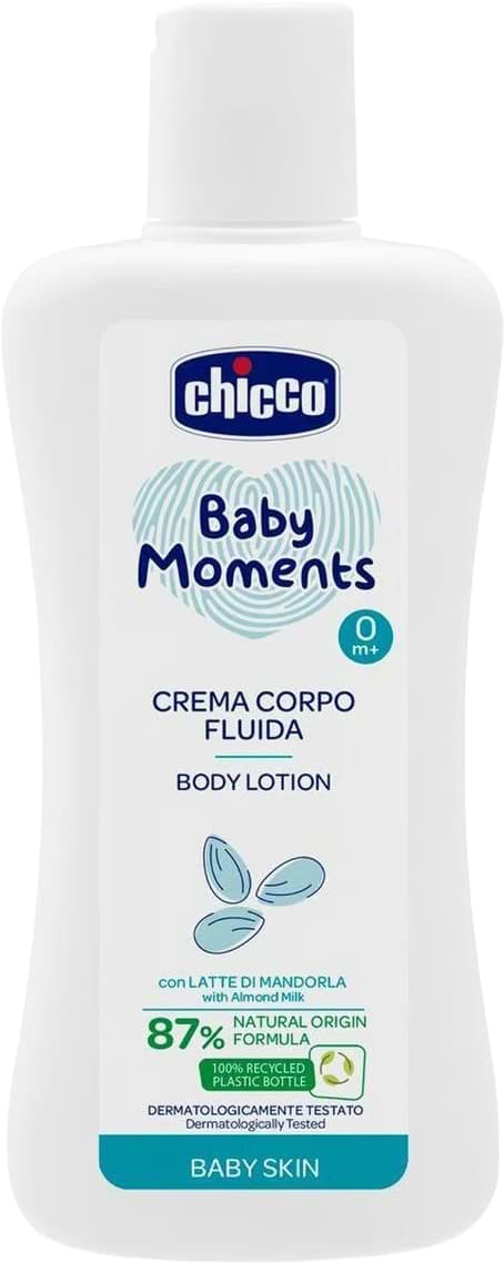 Молочко и лосьоны для тела детские Chicco Baby Moments з мигдалевим молочком, 200 мл (10595.02)
