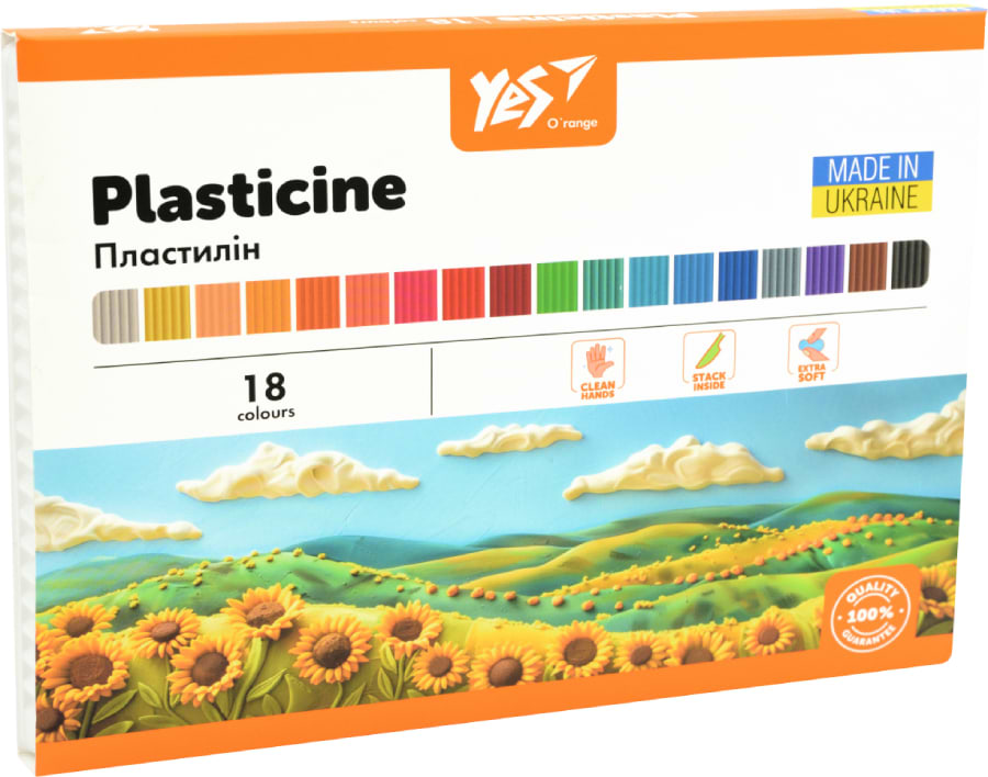 Пластилін класичний YES Orange Line 18 кол. 360 г (540691) - Фото 1