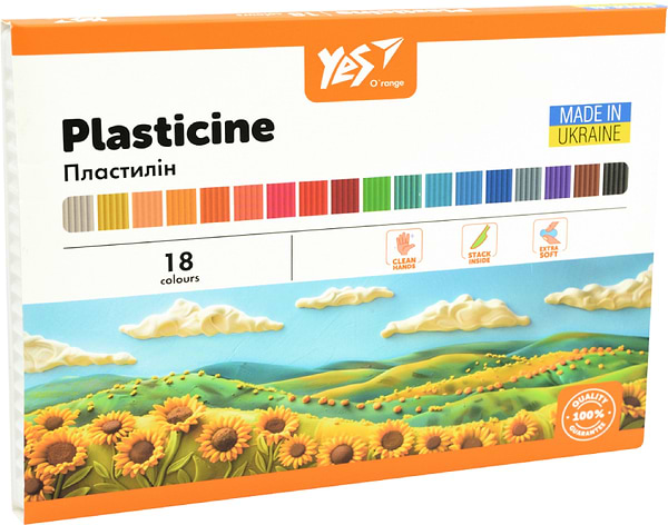 Фото - Пластилін класичний YES Orange Line 18 кол. 360 г (540691)
