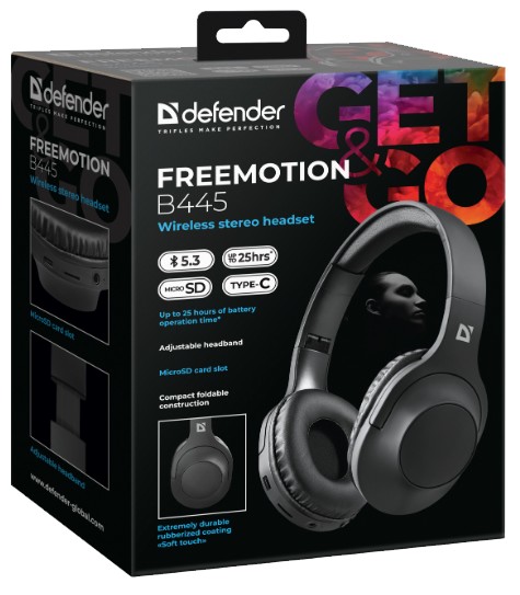 Фото - Навушники повнорозмірні бездротові Defender FreeMotion B445 (63445)