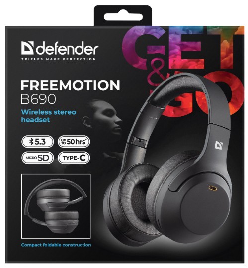 Фото - Навушники повнорозмірні бездротові Defender FreeMotion B690 (63690)