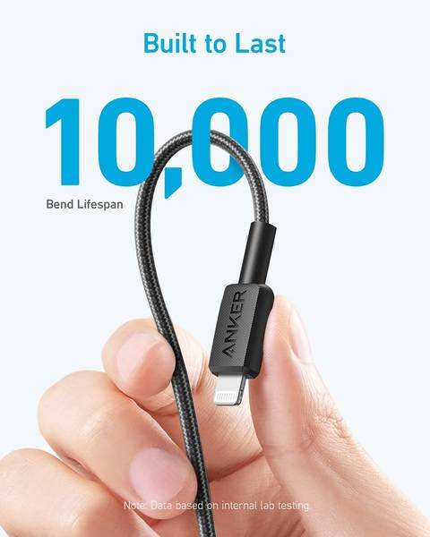 Фото - Кабель синхронізації даних Anker 322 USB-C to Lightning - 1.8m Nylon (A81B6G11)