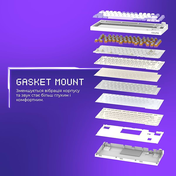 Фото - Клавіатура бездротова ігрова Proove Gaming Coupe (Ukraine Layout) White (WKCP00022402)