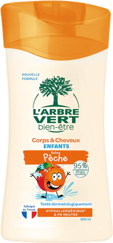 Гель для душа детский L'Arbre Vert Персик 260 мл (3450601100437)