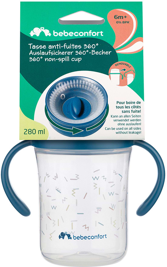 Фото - Чашка-непроливайка дитяча Bebe Confort Glow Blue 280 ml