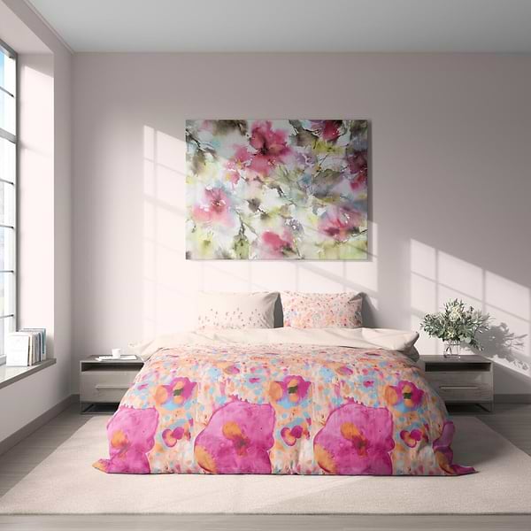 Фото - Комплект постільної білизни DAISY мікрофібра Pink Flower 175х215 (4820288222248)