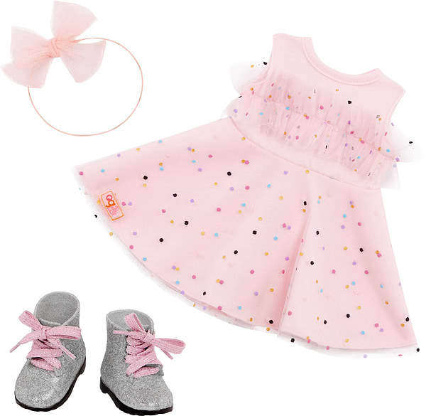 Фото - Одяг та аксесуари для ляльки Our Generation Сукня з чоботами (BD30535Z)
