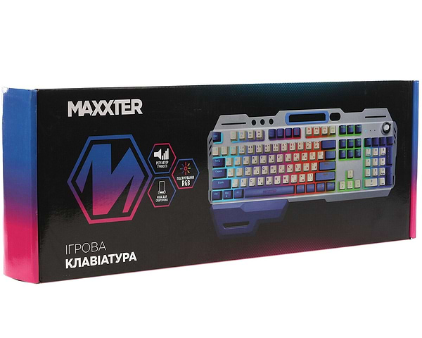 Фото - Клавіатура дротова ігрова Maxxter KBG-RGB-01-UA