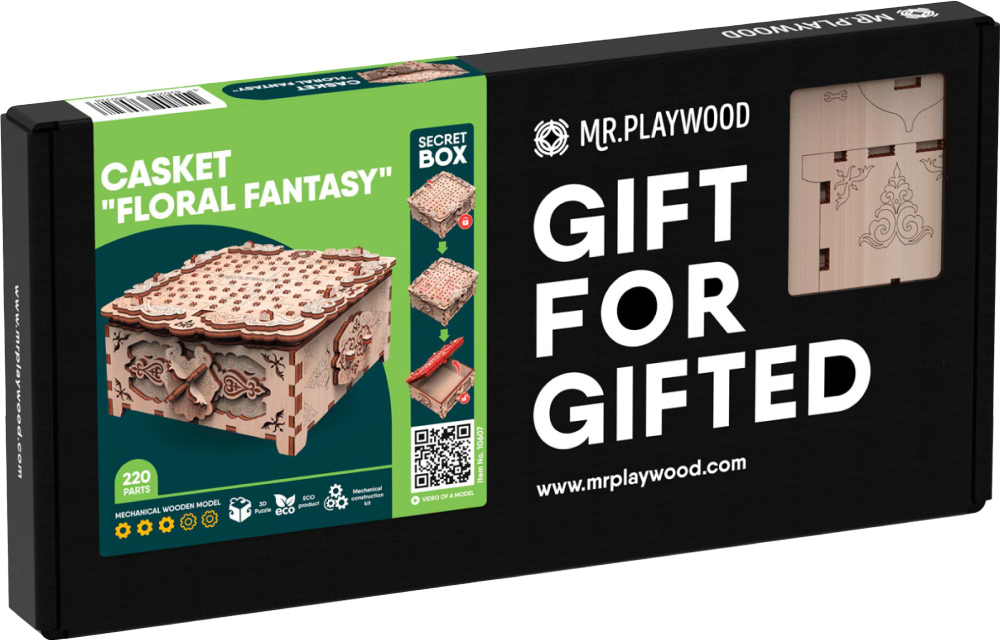 3D пазлы Mr.Playwood Шкатулка Цветочная Фантазия (10607)