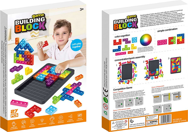 Фото - Настільна гра (3-4 роки) BUILDING BLOCK GAME тетріс - антистрес (BB-01)