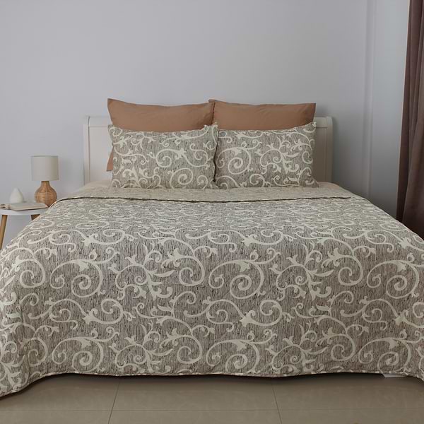 Фото - Покрывало двуспальное ТЕП ELEGANT COTTON 220х240 Beige and White (4-04577_32781)