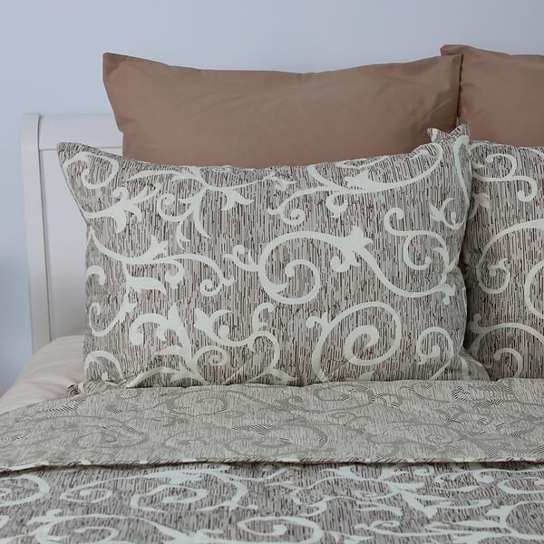 Фото - Покрывало двуспальное ТЕП ELEGANT COTTON 220х240 Beige and White (4-04577_32781)