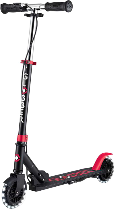 Двоколісний самокат Globber FLOW ELEMENT JUNIOR LIGHTS Black/Red (729-102) - Фото 1