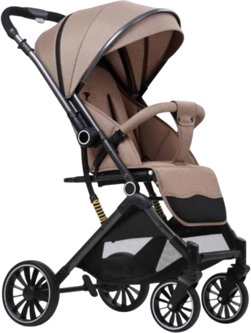 Коляска прогулочная 525Baby Khaki (бежевая) - Фото 1