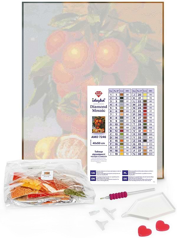 Фото - Алмазний живопис Ideyka Барвисті троянди 40х50 см (AMO7856)