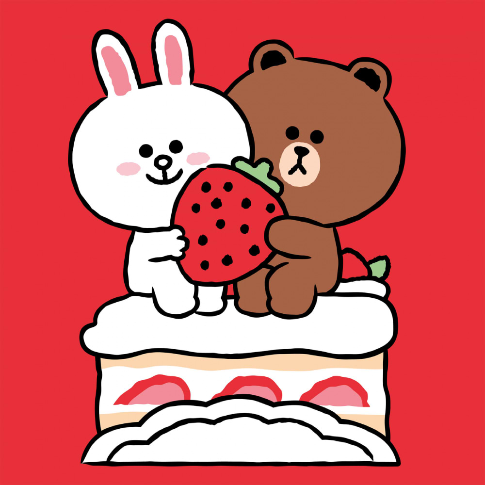 Картина по номерам Santi Лайн Фрэндс. Лошади, Браун и клубничный тортик 25х25 см (955035)