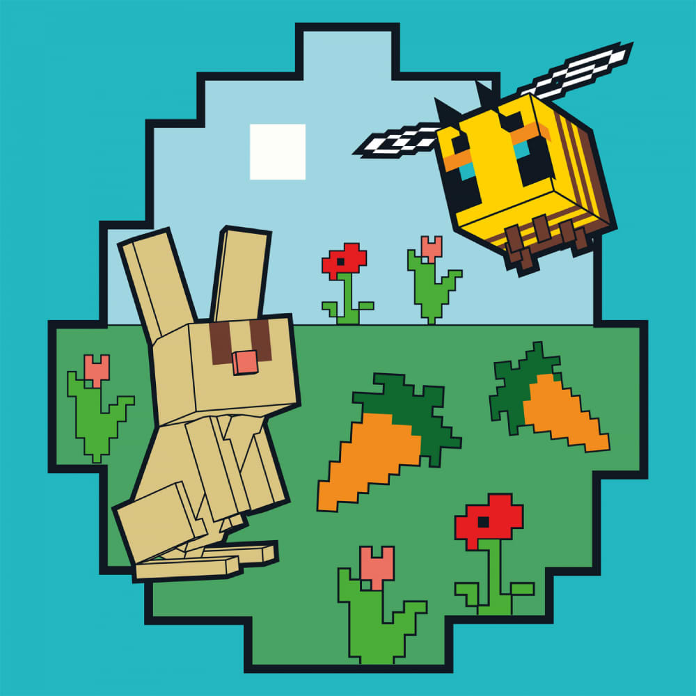 Картина за номерами Santi Майнкрафт. Кролик та бджілка 25х25 см (955468) - Фото 1