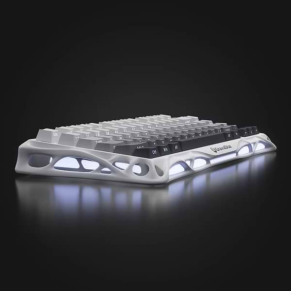 Фото - Клавиатура беспроводная игровая GravaStar Mercury K1 80keys Cheery Pink BT/WL/USB White (GSK1_GWHT)