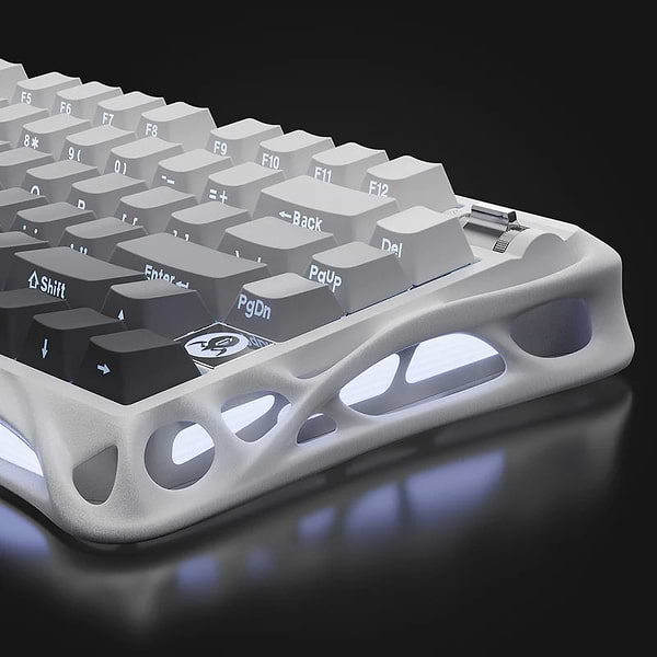 Фото - Клавиатура беспроводная игровая GravaStar Mercury K1 80keys Cheery Pink BT/WL/USB White (GSK1_GWHT)