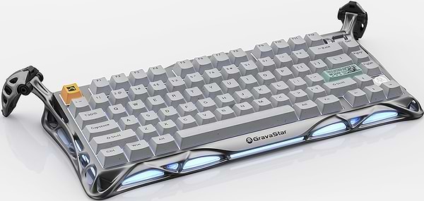 Фото - Клавіатура бездротова ігрова GravaStar Mercury K1 Pro 80keys Kailh Speedy Mint BT/WL/USB Gray (GSK1PRO_GRY)