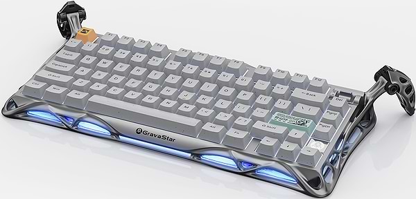 Фото - Клавіатура бездротова ігрова GravaStar Mercury K1 Pro 80keys Kailh Speedy Mint BT/WL/USB Gray (GSK1PRO_GRY)