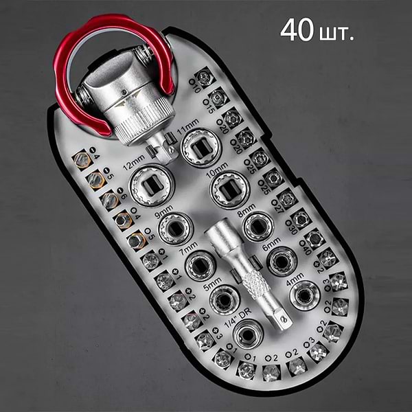 Фото - Викрутка зі змінними бітами Trotec 40 шт. Bit and Socket Wrench Set (6200001005)