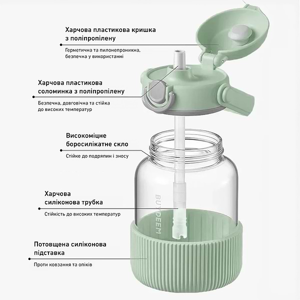 Фото - Пляшка для води BUYDEEM DG78 Cozy Greenish (DG78-CG)
