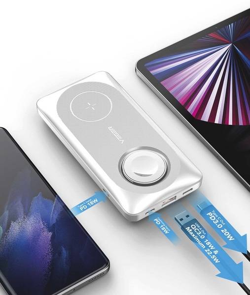 Фото - Батарея мобільна YENKEE YPB 510 - 10000 mAh PD 22,5W 3in1 Qi Wireless (37000006)