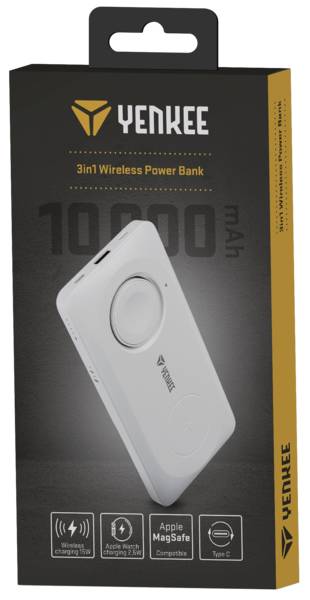 Фото - Батарея мобільна YENKEE YPB 510 - 10000 mAh PD 22,5W 3in1 Qi Wireless (37000006)