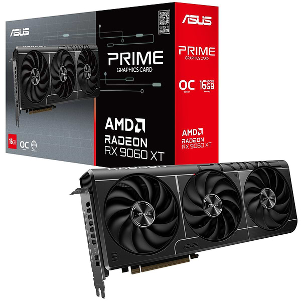 Фото - Видеокарта Asus Prime Radeon  RX 9060 XT OC Edition 16GB GDDR6 (PRIME-RX9060XT-O16G)