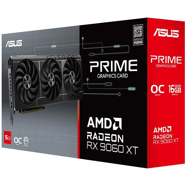 Фото - Видеокарта Asus Prime Radeon  RX 9060 XT OC Edition 16GB GDDR6 (PRIME-RX9060XT-O16G)