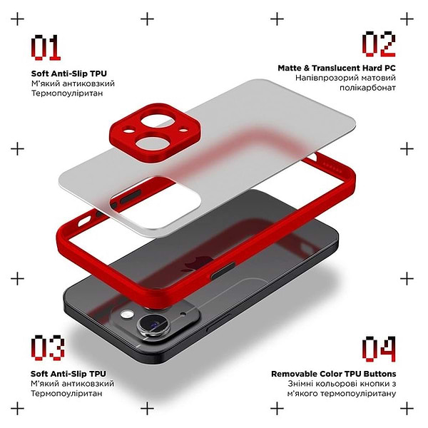 Фото - Чохол для смартфону Armorstandart Frosted Matte for Xiaomi Redmi 12C Red (ARM66748)