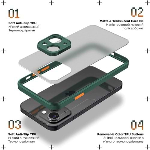 Фото - Чохол для смартфону Armorstandart Frosted Matte for Xiaomi Redmi Note 12s 4G Dark Green (ARM68555)