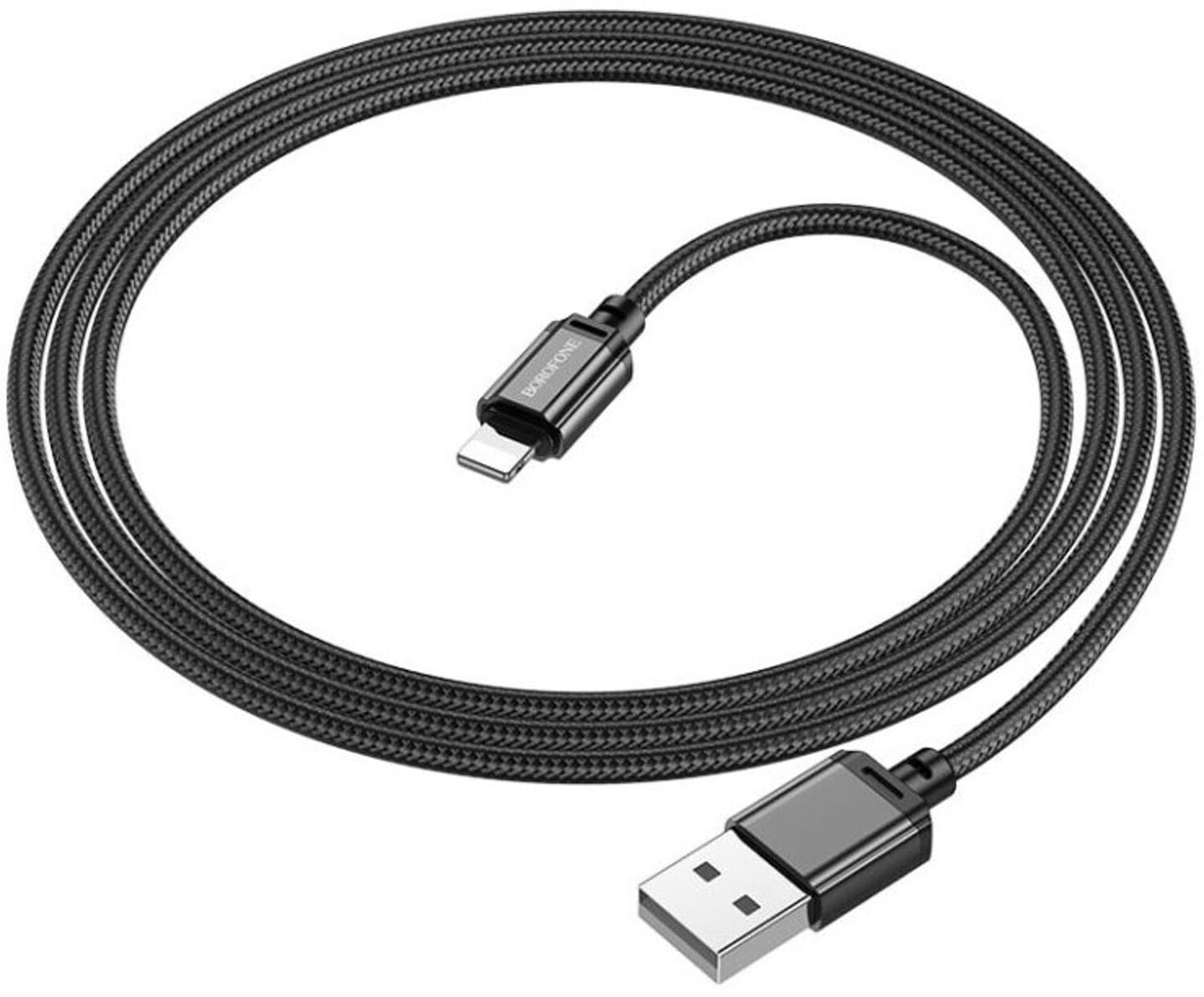 Кабель BOROFONE BX87 USB to iP 2.4A,1m Black (6974443389005)