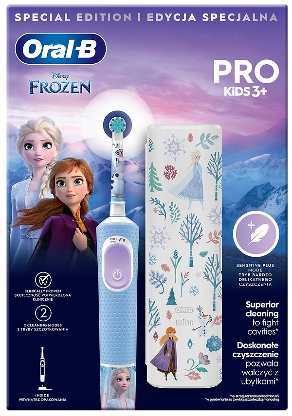 Фото - Зубна щітка електрична Oral-B Braun Pro Kids D103.413.2KX Frozen «Крижане серце» + Футляр
