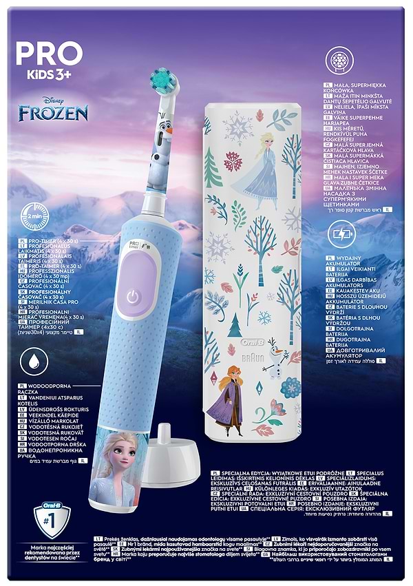 Фото - Зубна щітка електрична Oral-B Braun Pro Kids D103.413.2KX Frozen «Крижане серце» + Футляр