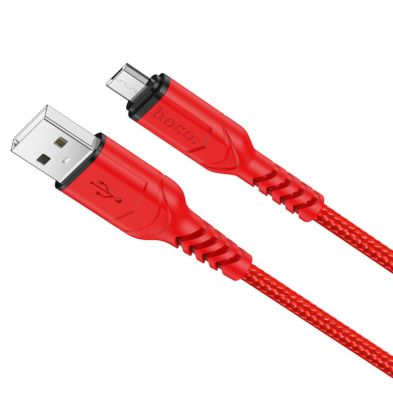 Фото - Кабель синхронизации данных HOCO X59 USB to Micro 2.4A, 1m Red (6931474744906)