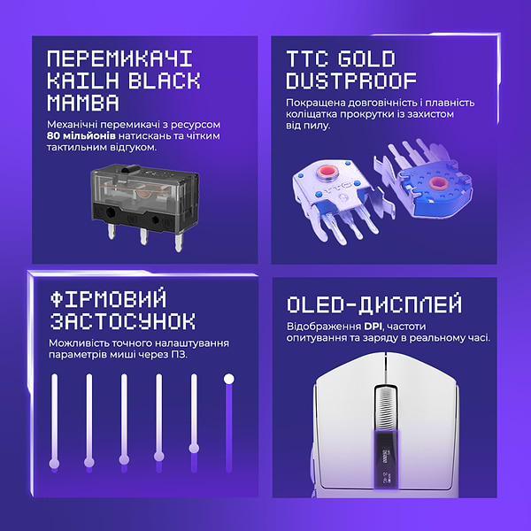 Фото - Мышь беспроводная игровая Proove Gaming Jester White (WMJS00022002)