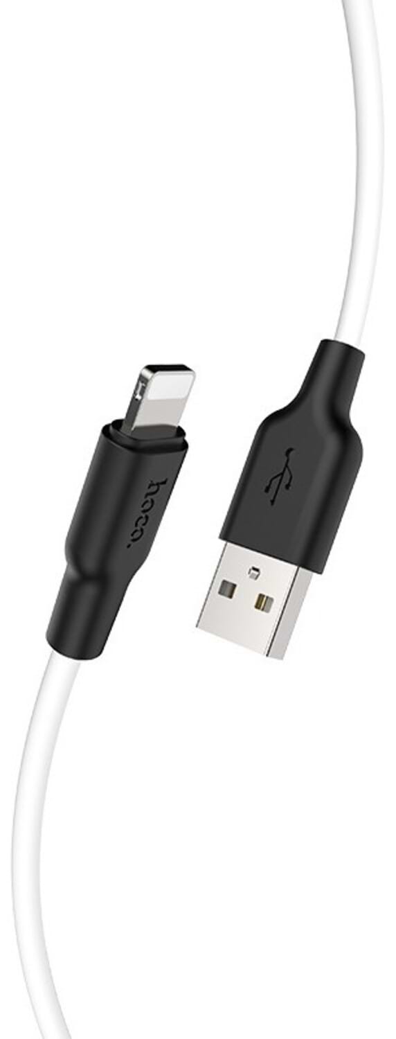 Кабель HOCO X21 Plus USB to iP 2.4A, 2m Black+White (6931474713780)