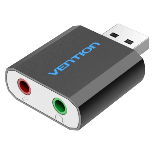 Звуковая карта Vention Audio USB - 2х3,5 мм jack Metal (VAB-S17-B)