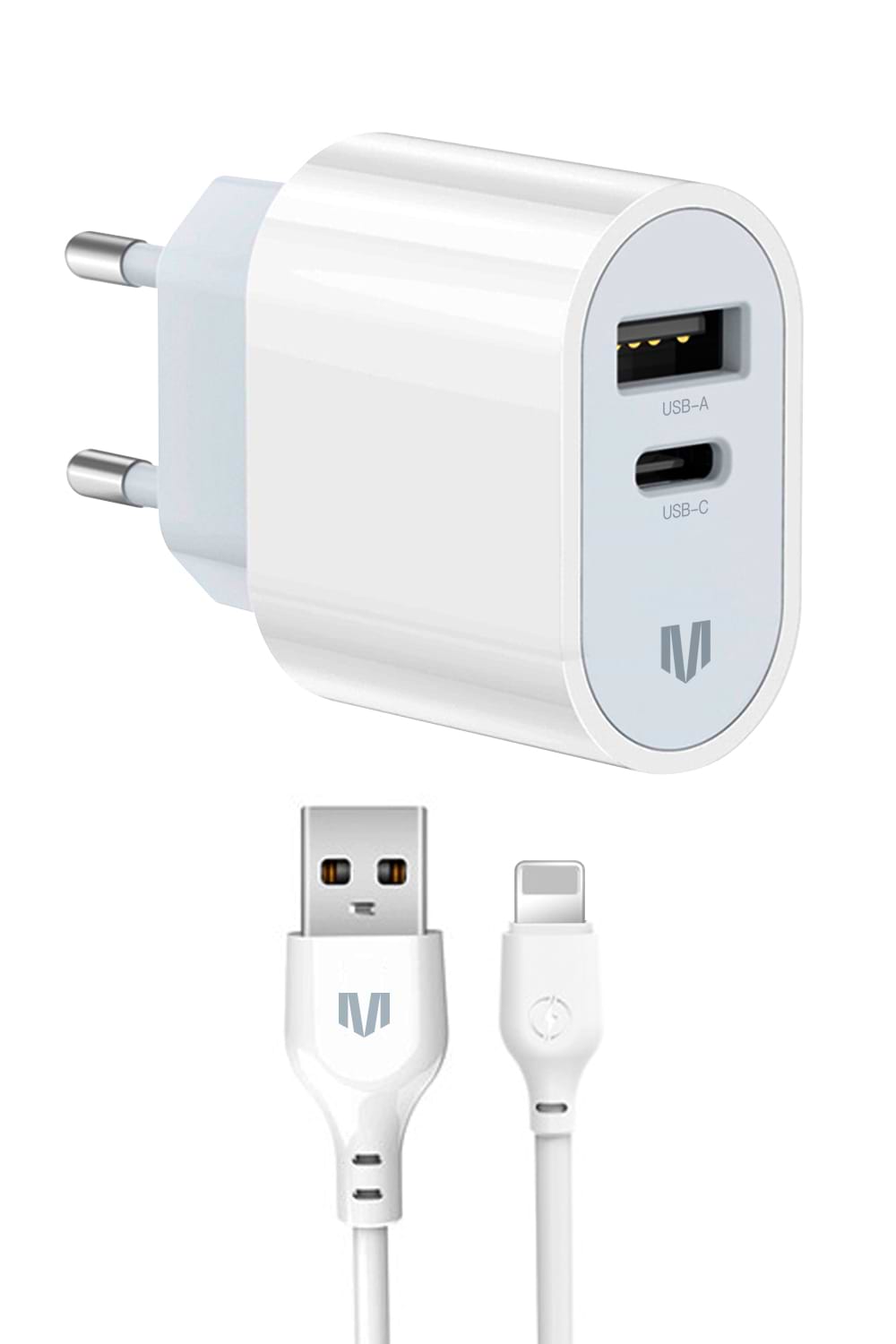 Мережевий зарядний пристрій MadeInFuture MFS12 12W A+C+USB-A to Lightning White (MIF82823) - Фото 1