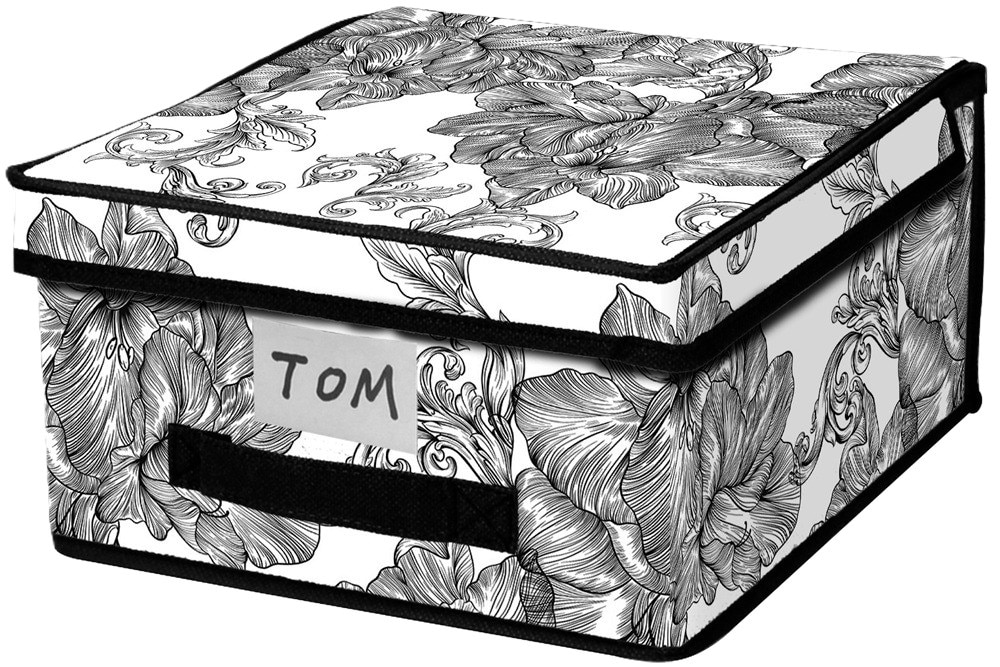 Короб для хранения Idea Home NP-101M прям. ткан. с/к Anthracite Flowers - Фото 1