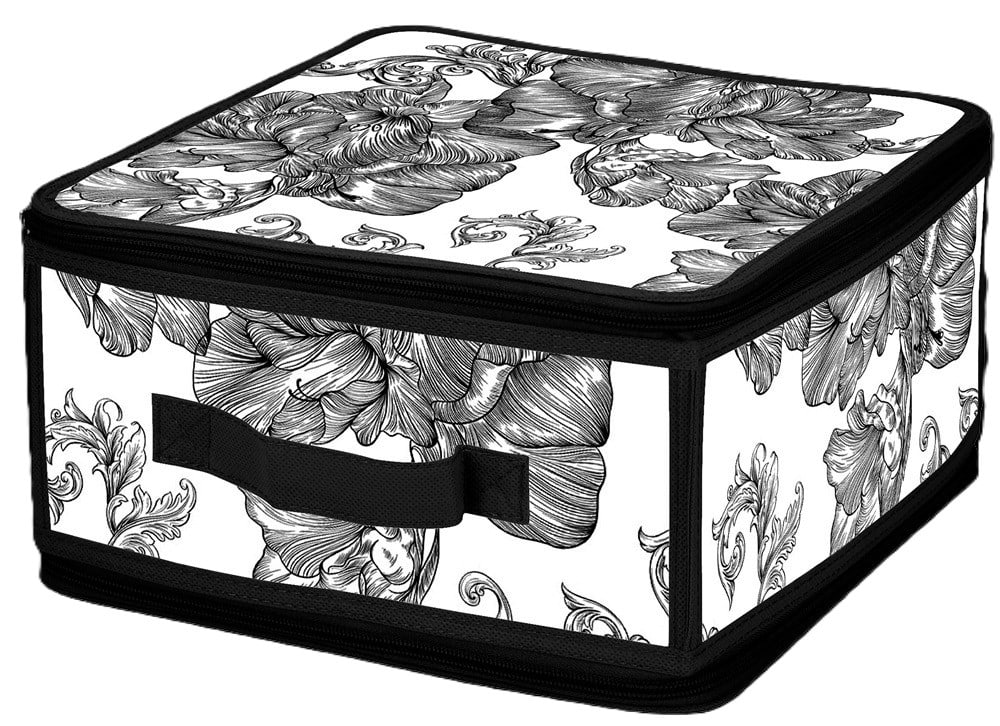 Короб для зберігання Idea Home DB-24 прям. з/кр з/блиск Anthracite Flowers - Фото 1