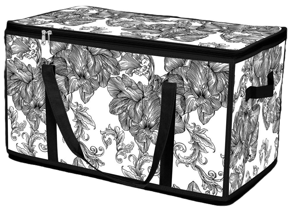 Короб для зберігання Idea Home DB-28 прям. з/кр з/блиск Anthracite Flowers - Фото 1